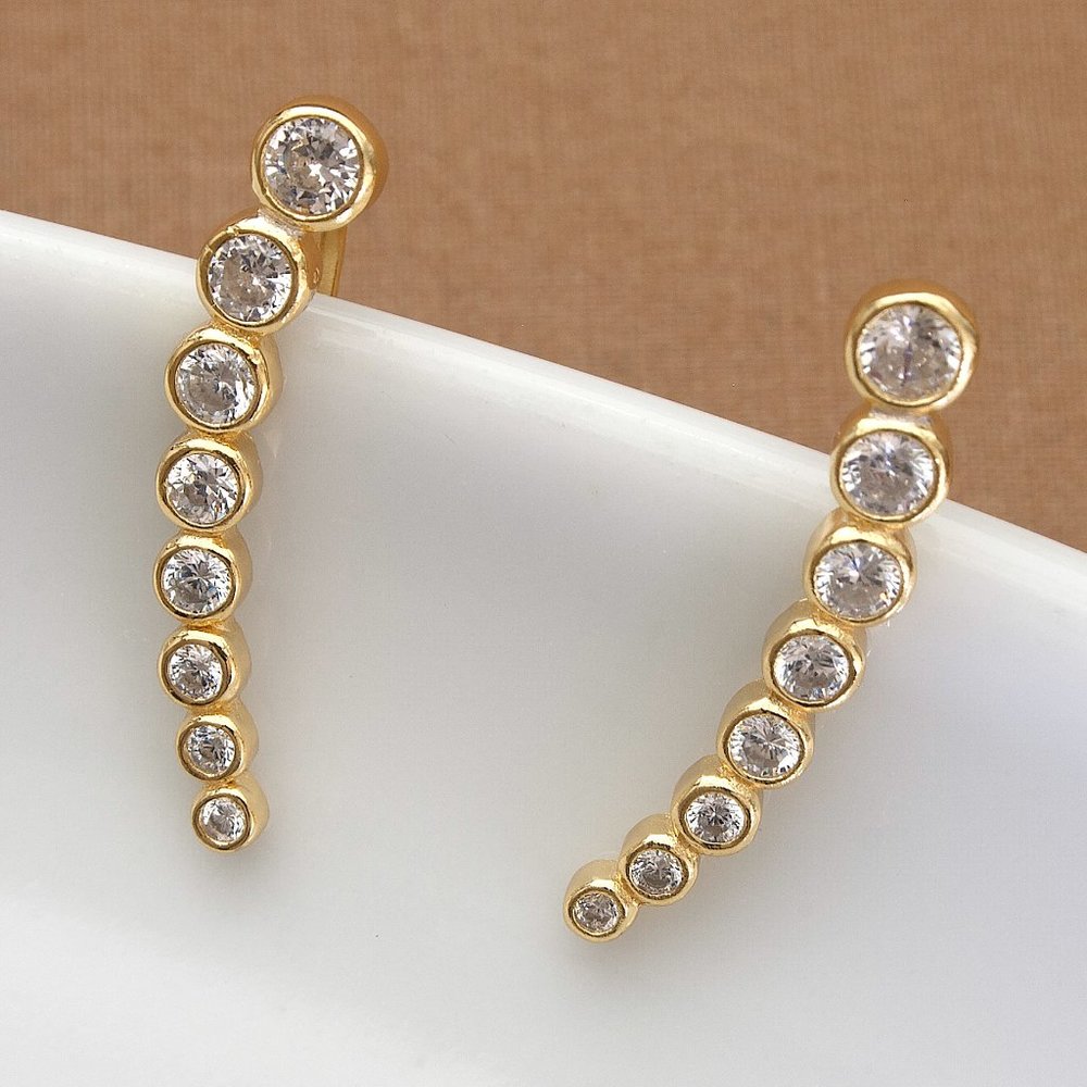 NEW Gold Crawler Earrings, Ear Climber, Minimalist Cuff Earrings, Gift For Women